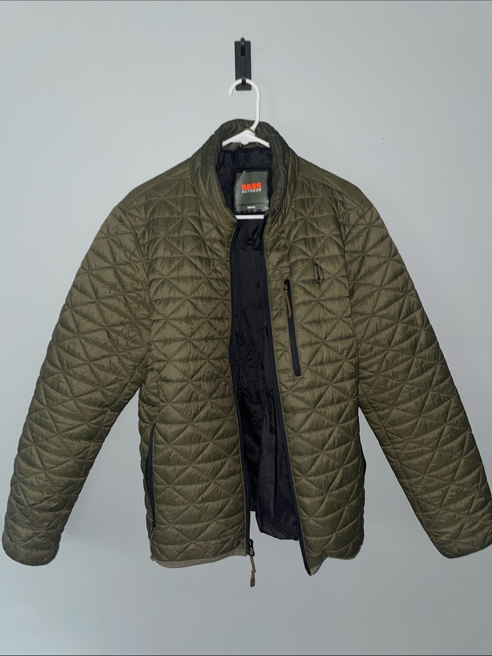 Bass Men's Quilted Jacket in Olive Green